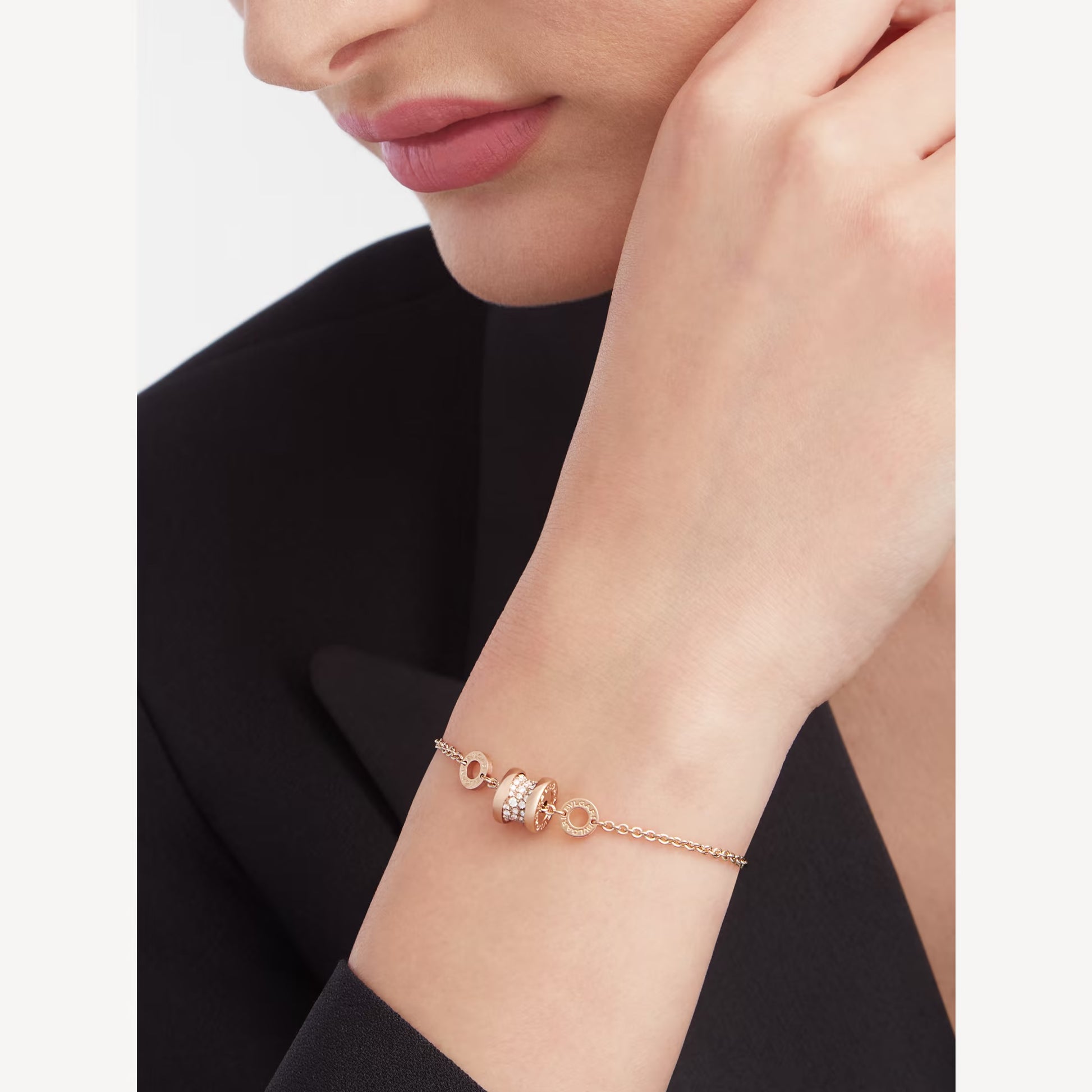   Vòng tay Bvlgari B.zero1 soft vàng hồng 18k, kim cương