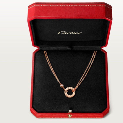 Dây chuyền Cartier Love | Vàng hồng 18k - 2 kim cương