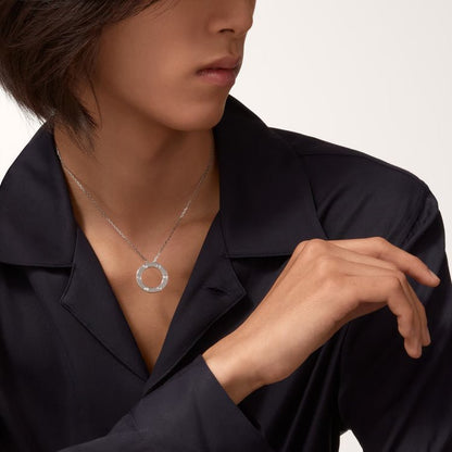 Dây chuyền Cartier Love | Vàng trắng 18k - 3 kim cương