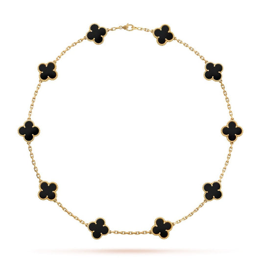 Dây chuyền Van Cleef & Arpels Alhambra 10 hoa Onyx đen