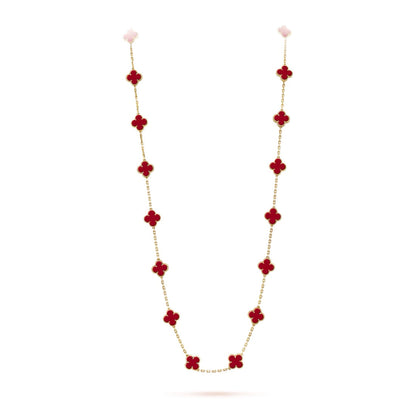   Dây chuyền Van Cleef & Arpels Alhambra dài 20 hoa Carnelian