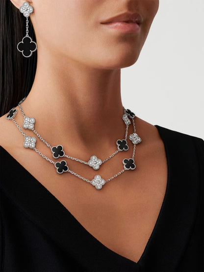   Dây chuyền Van Cleef & Arpels Alhambra dài 20 hoa kim cương, onyx