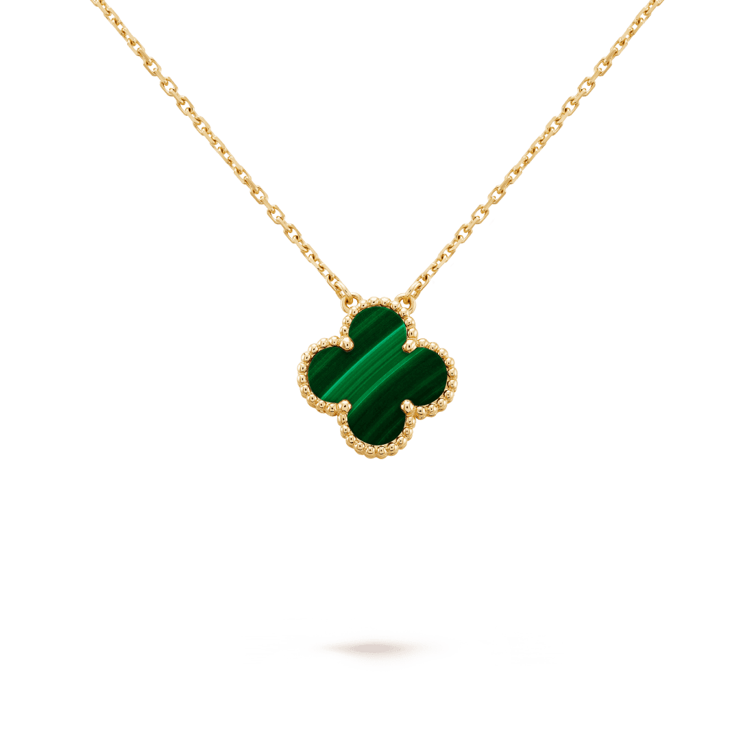 Dây chuyền Van Cleef & Arpels Alhambra vàng 18K đá Malachite xanh