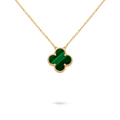 Dây chuyền Van Cleef & Arpels Alhambra vàng 18K đá Malachite xanh