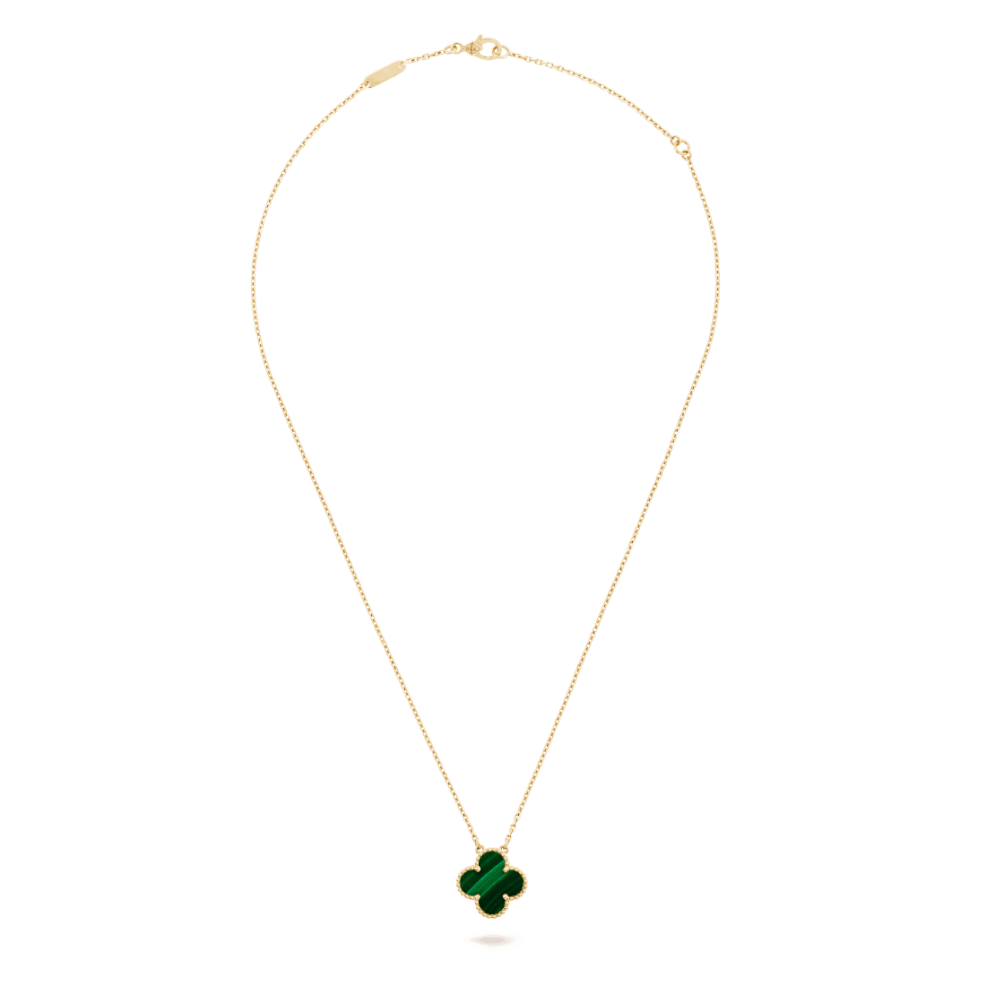 Dây chuyền Van Cleef & Arpels Alhambra vàng 18K đá Malachite xanh