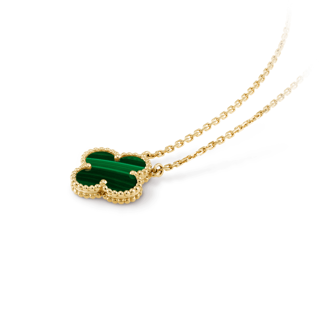 Dây chuyền Van Cleef & Arpels Alhambra vàng 18K đá Malachite xanh