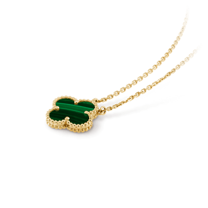 Dây chuyền Van Cleef & Arpels Alhambra vàng 18K đá Malachite xanh