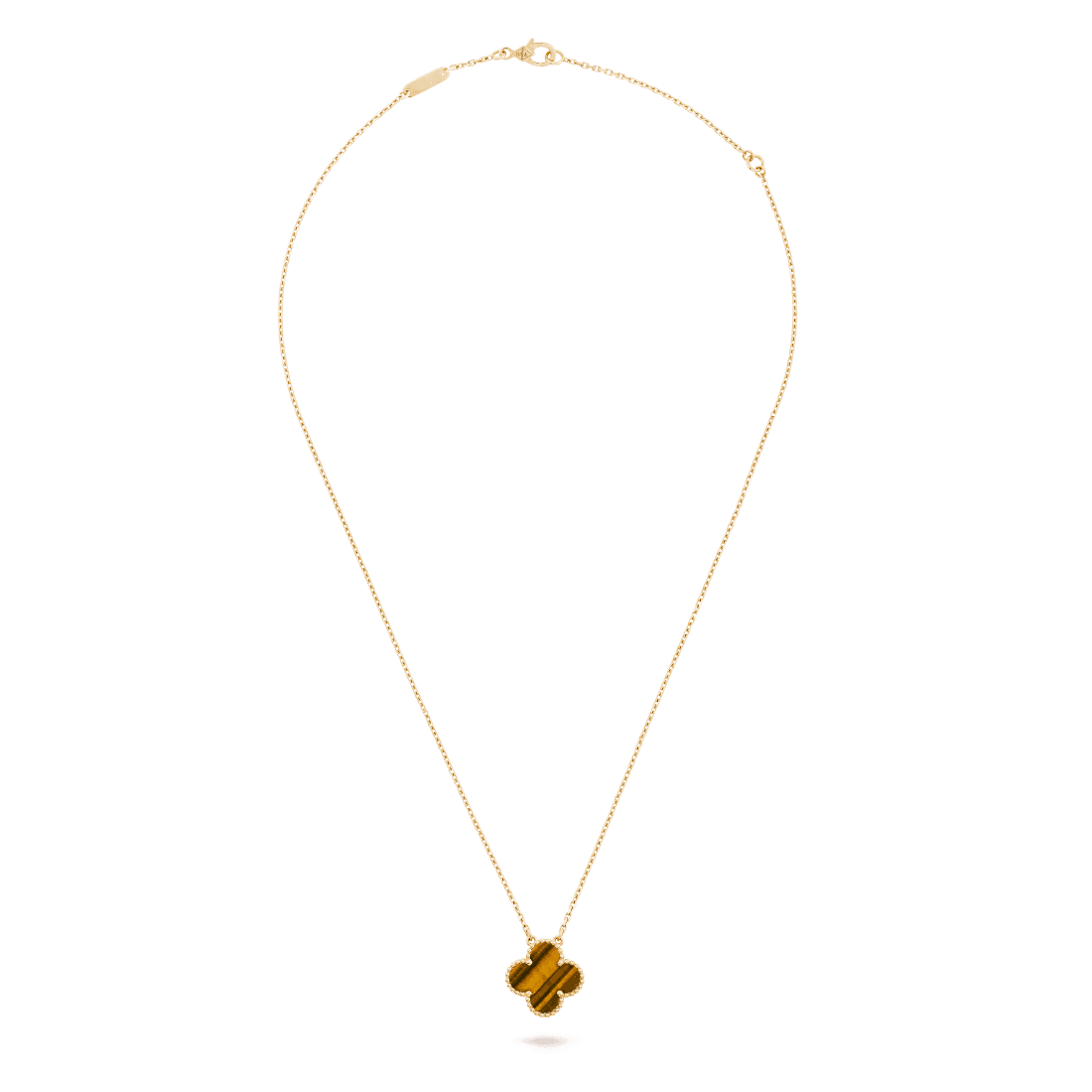 Dây chuyền Van Cleef & Arpels Alhambra vàng 18K đá Tiger eye