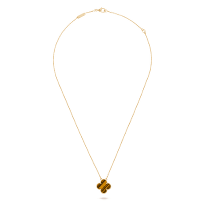 Dây chuyền Van Cleef & Arpels Alhambra vàng 18K đá Tiger eye