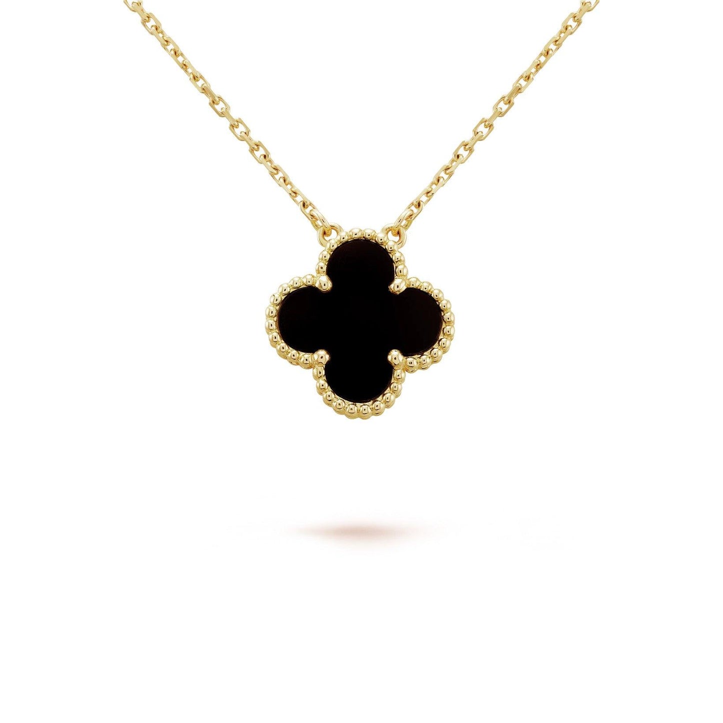 Dây chuyền Van Cleef & Arpels Alhambra vàng 18K đá onyx đen