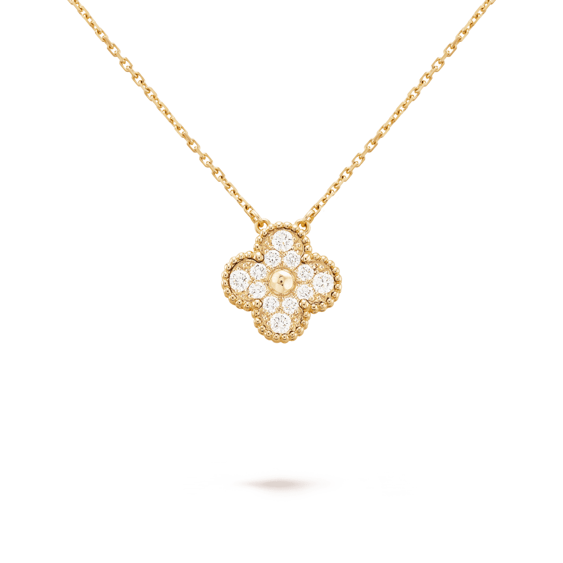 Dây chuyền Van Cleef & Arpels Alhambra vàng 18K kim cương thiên nhiên