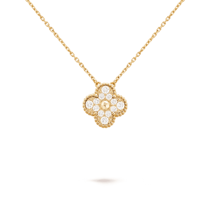 Dây chuyền Van Cleef & Arpels Alhambra vàng 18K kim cương thiên nhiên