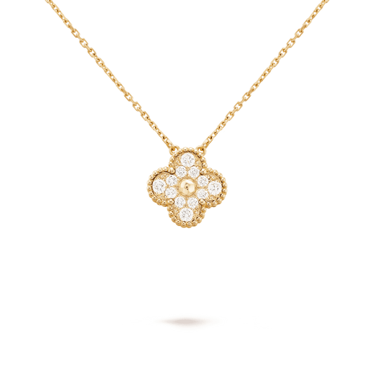 Dây chuyền Van Cleef & Arpels Alhambra vàng 18K kim cương thiên nhiên