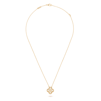 Dây chuyền Van Cleef & Arpels Alhambra vàng 18K kim cương thiên nhiên