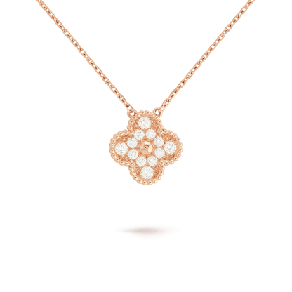 Dây chuyền Van Cleef & Arpels Alhambra vàng hồng 18K kim cương thiên nhiên