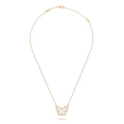 Dây chuyền Van Cleef & Arpels Lucky butterfly vàng 18K xà cừ trắng