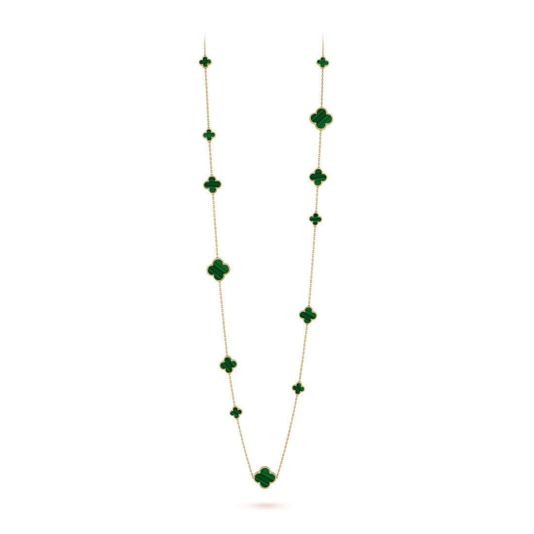 Dây chuyền Van Cleef & Arpels Magic Alhambra 16 hoa Malachite xanh