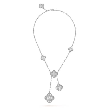 Dây chuyền Van Cleef & Arpels Magic Alhambra 42cm 6 hoa Kim cương