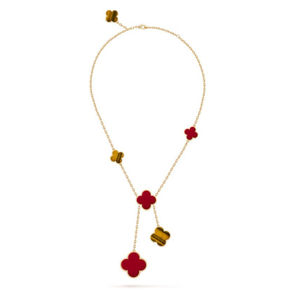 Dây chuyền Van Cleef & Arpels Magic Alhambra 6 hoa Carnelian, Mắt hổ