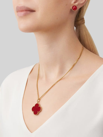 Dây chuyền Van Cleef & Arpels Magic Alhambra 90cm Carnelian