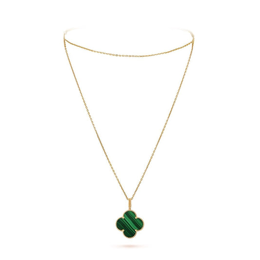 Dây chuyền Van Cleef & Arpels Magic Alhambra 90cm Malachite xanh