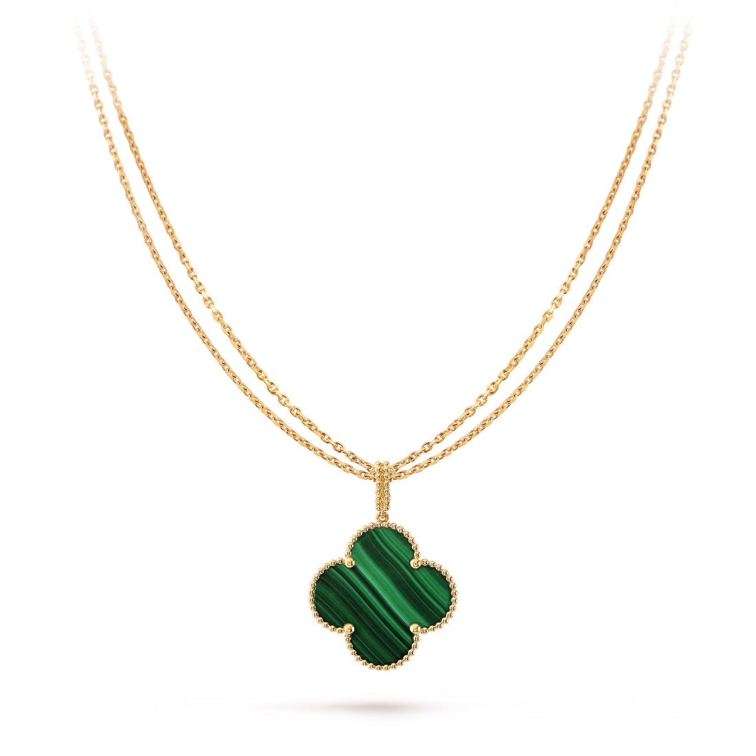 Dây chuyền Van Cleef & Arpels Magic Alhambra 90cm Malachite xanh