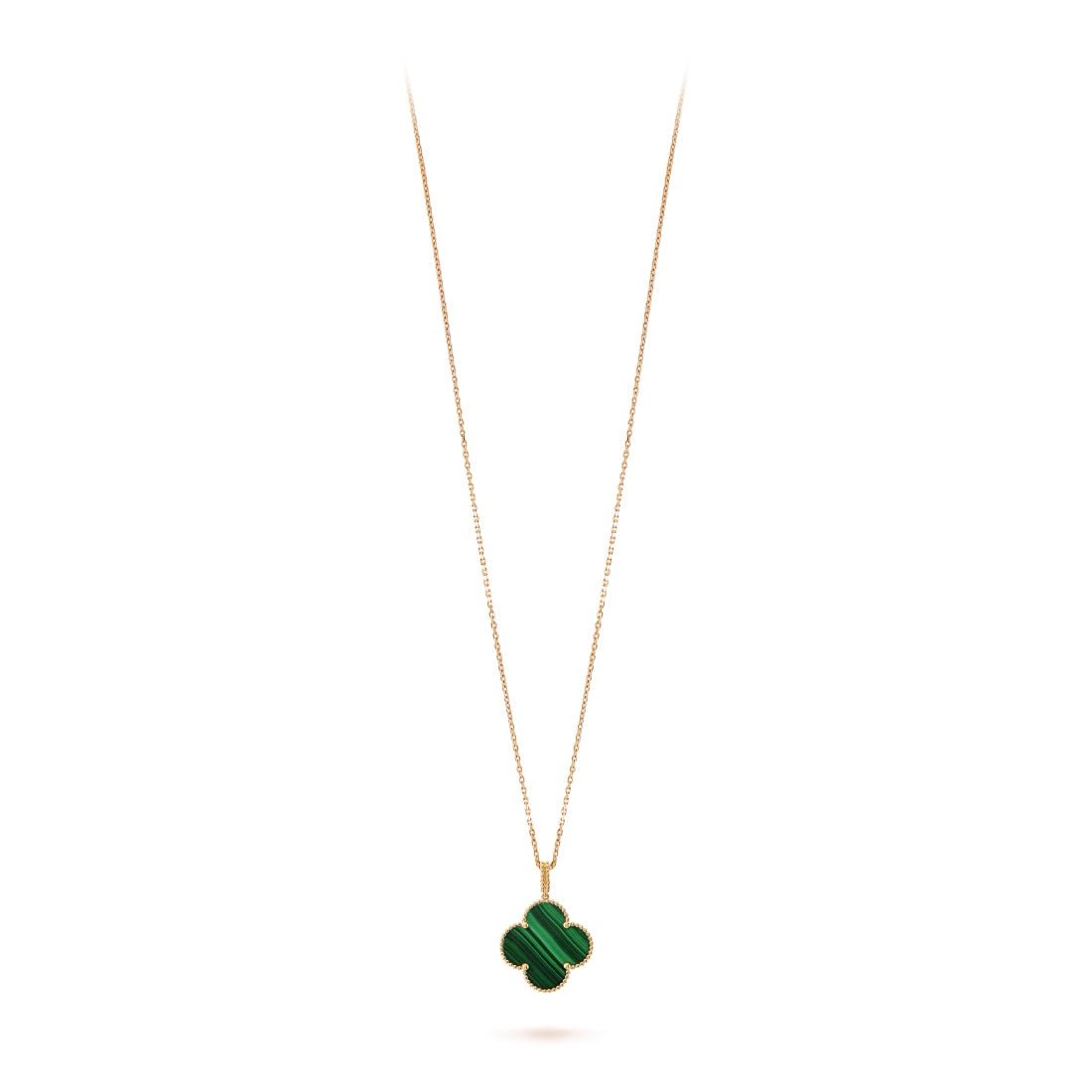 Dây chuyền Van Cleef & Arpels Magic Alhambra 90cm Malachite xanh