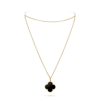 Dây chuyền Van Cleef & Arpels Magic Alhambra 90cm Onyx đen