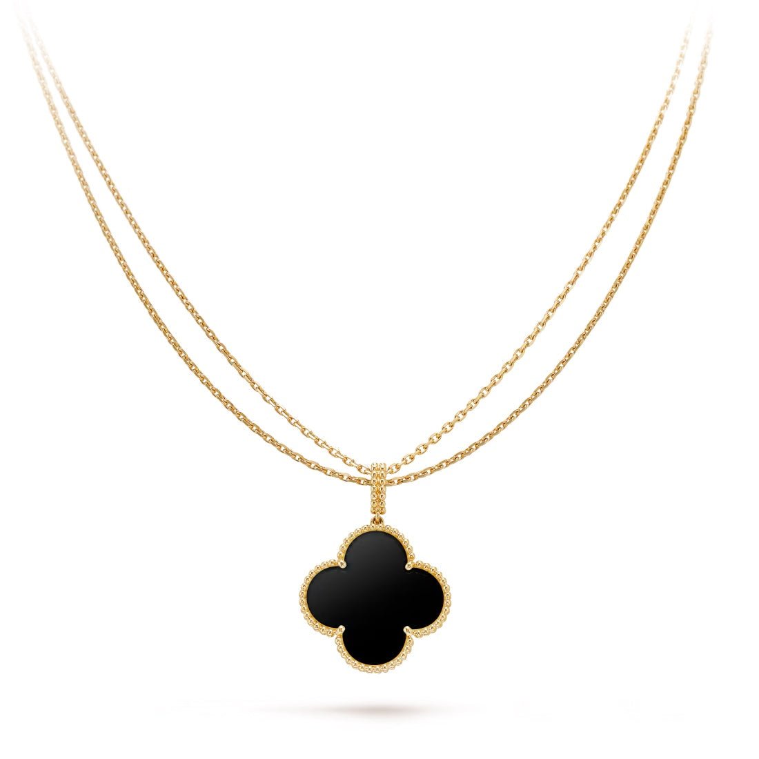 Dây chuyền Van Cleef & Arpels Magic Alhambra 90cm Onyx đen