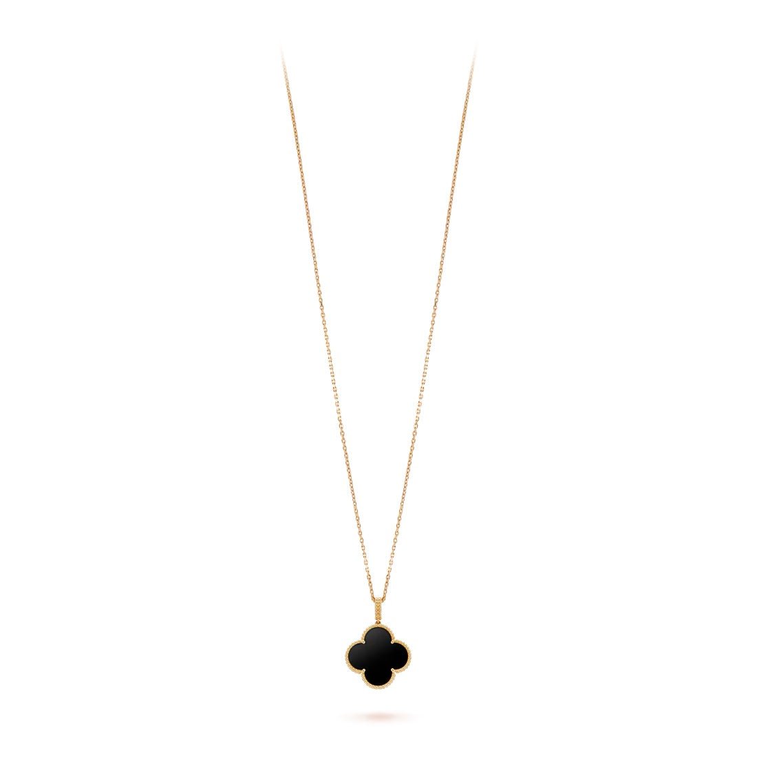 Dây chuyền Van Cleef & Arpels Magic Alhambra 90cm Onyx đen