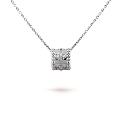 Dây chuyền Van Cleef & Arpels Perlée clovers vàng trắng 18k