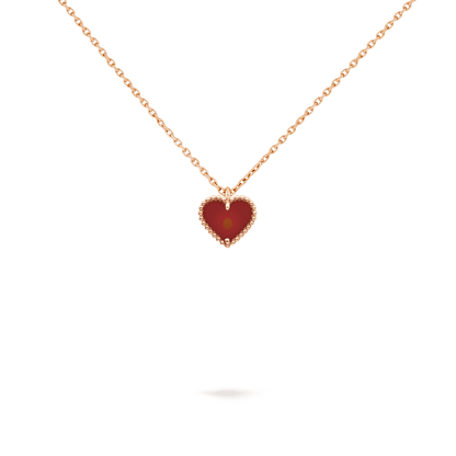 Dây chuyền Van Cleef & Arpels Sweet Alhambra Heart vàng 18K đá Carnelian đỏ