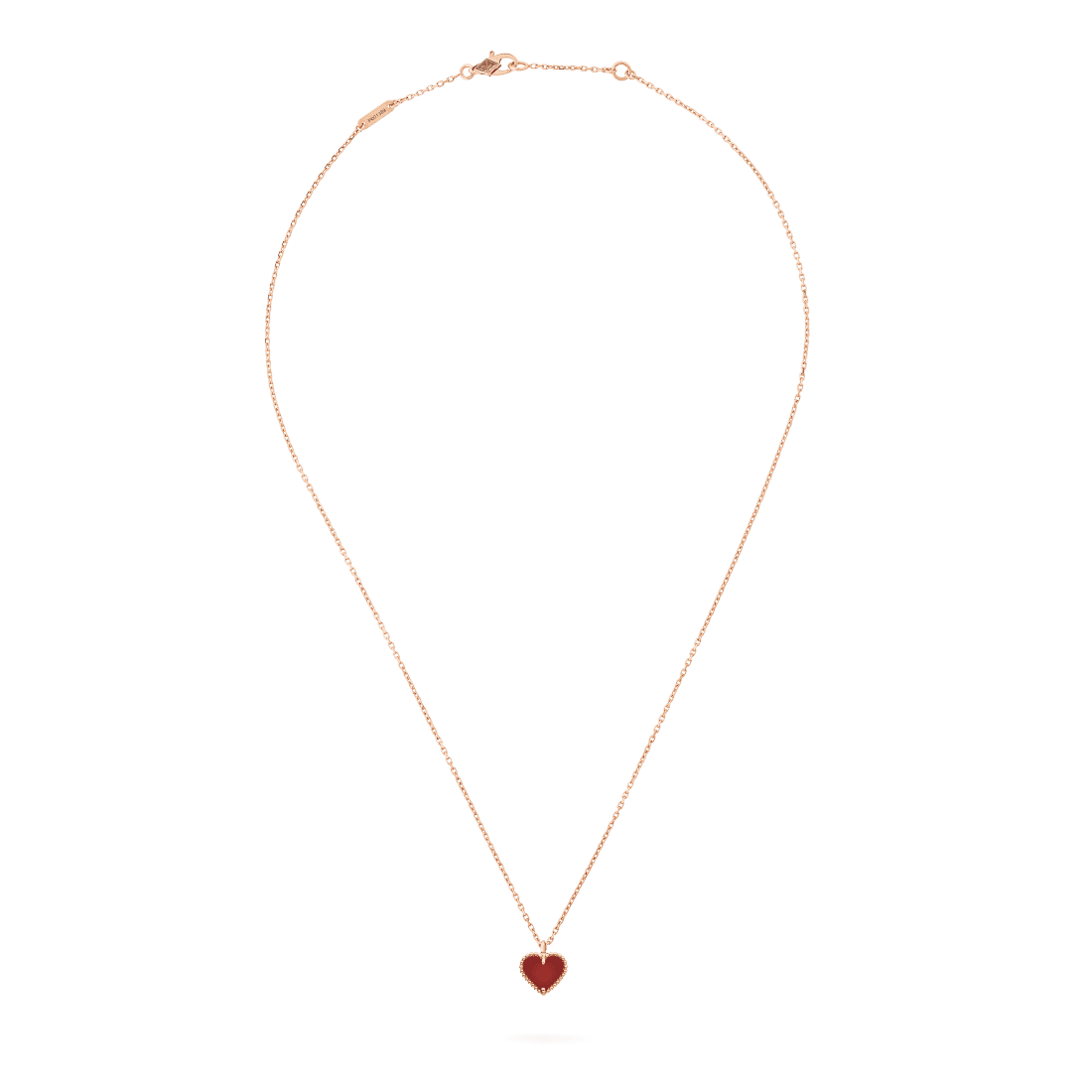 Dây chuyền Van Cleef & Arpels Sweet Alhambra Heart vàng 18K đá Carnelian đỏ