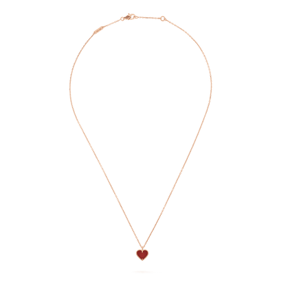 Dây chuyền Van Cleef & Arpels Sweet Alhambra Heart vàng 18K đá Carnelian đỏ