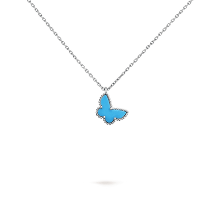 Dây chuyền Van Cleef & Arpels Sweet Alhambra butterfly vàng 18K đá Turquoise