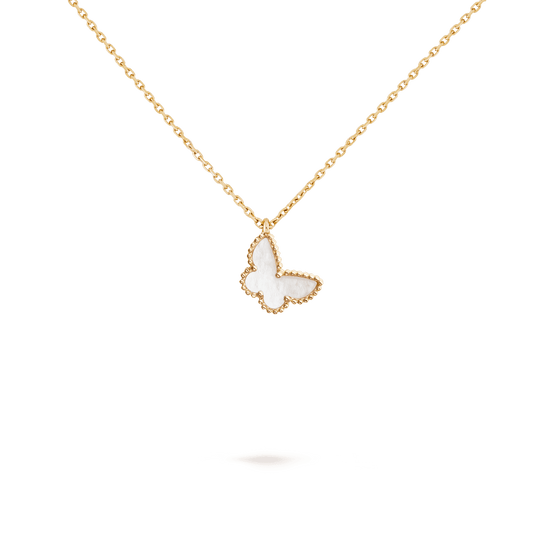 Dây chuyền Van Cleef & Arpels Sweet Alhambra butterfly vàng 18K xà cừ trắng