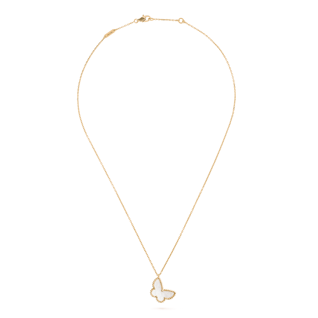 Dây chuyền Van Cleef & Arpels Sweet Alhambra butterfly vàng 18K xà cừ trắng