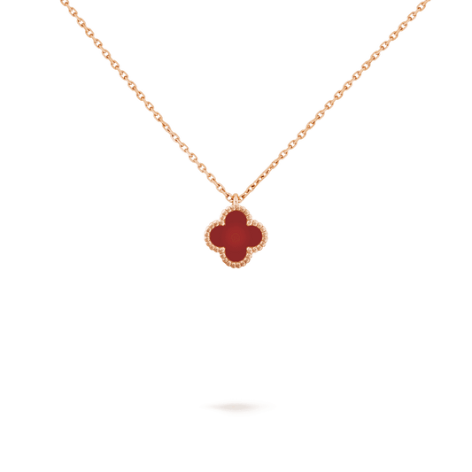 Dây chuyền Van Cleef & Arpels Sweet Alhambra vàng 18K Carnelian đỏ