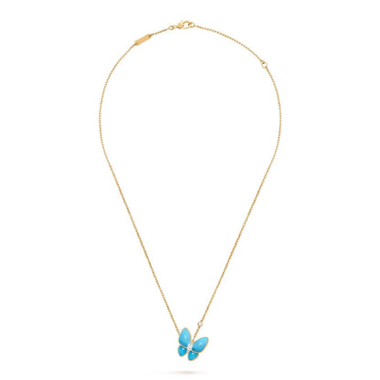 Dây chuyền Van Cleef & Arpels Two Butterfly đá Turquoise, kim cương