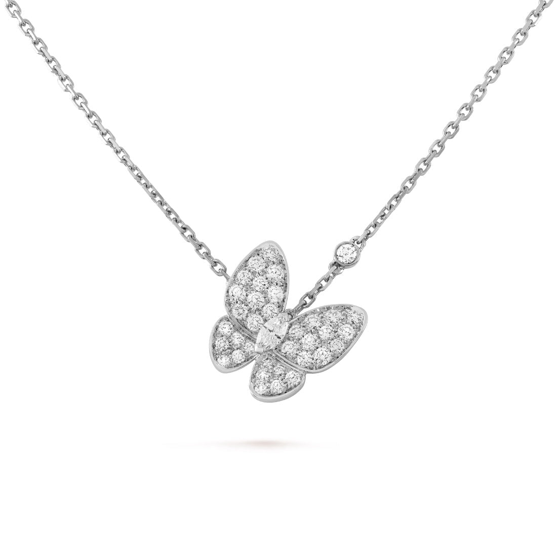   Dây chuyền Van Cleef & Arpels Two Butterfly vàng trắng 18k full kim cương