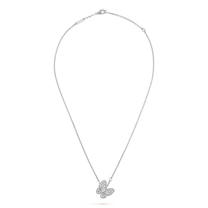   Dây chuyền Van Cleef & Arpels Two Butterfly vàng trắng 18k full kim cương