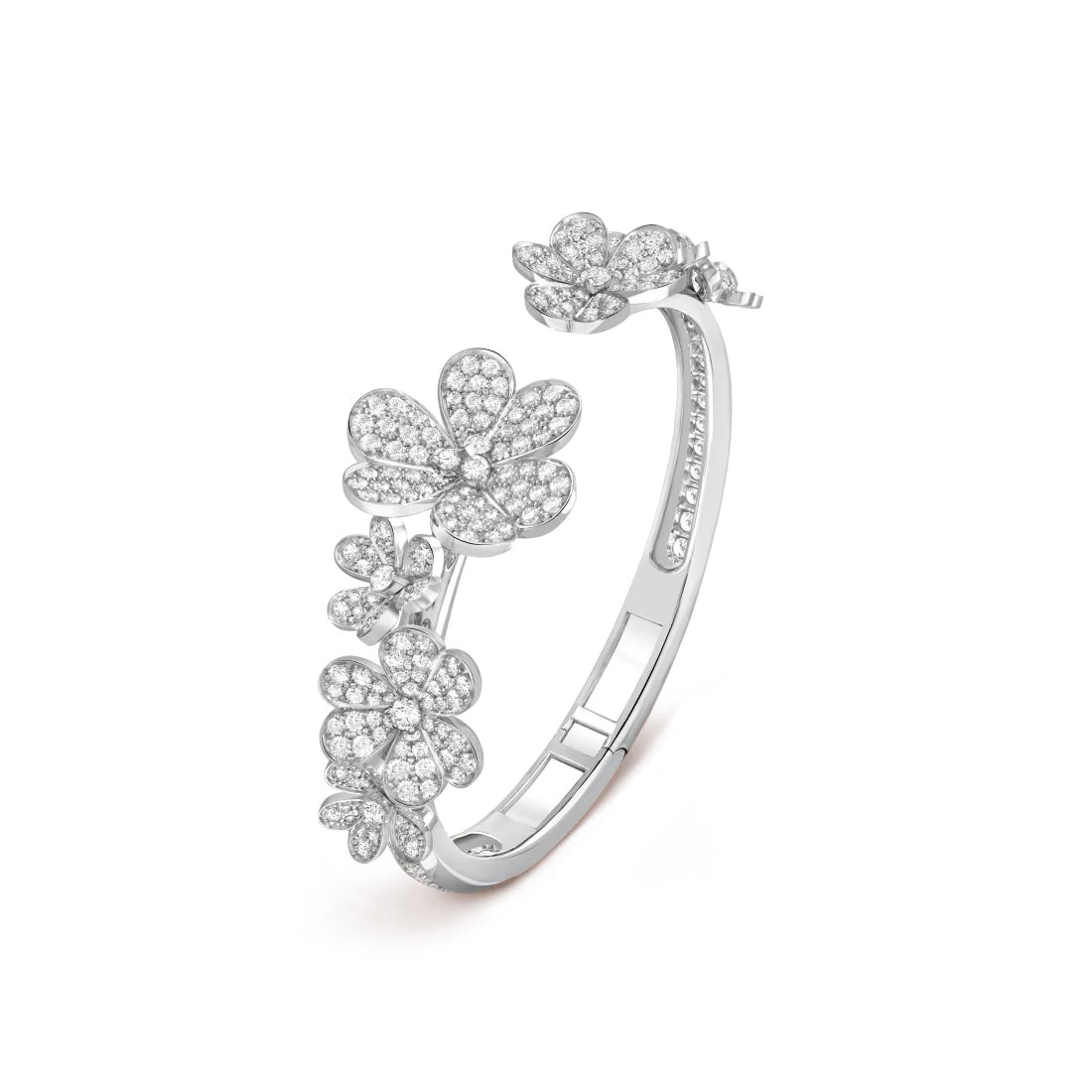   Lắc tay Van Cleef & Arpels Frivole 7 flowers vàng trắng 18k