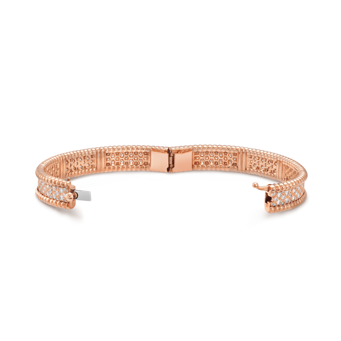 Lắc tay Van Cleef & Arpels Perlée diamonds, 3 rows vàng hồng