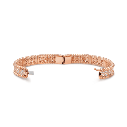 Lắc tay Van Cleef & Arpels Perlée diamonds, 3 rows vàng hồng