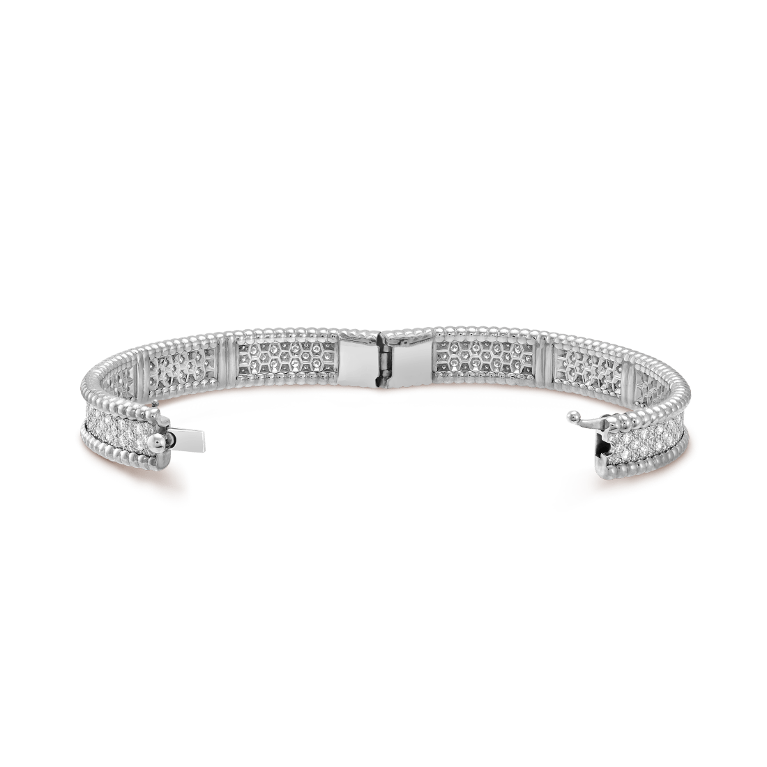 Lắc tay Van Cleef & Arpels Perlée diamonds, 3 rows vàng trắng