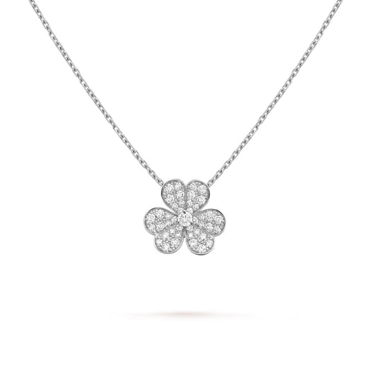   Mặt dây chuyền Van Cleef & Arpels Frivole mẫu nhỏ vàng trắng full kim cương