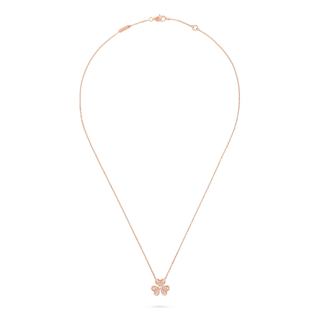   Mặt dây chuyền Van Cleef & Arpels Frivole mini vàng hồng 18K, kim cương