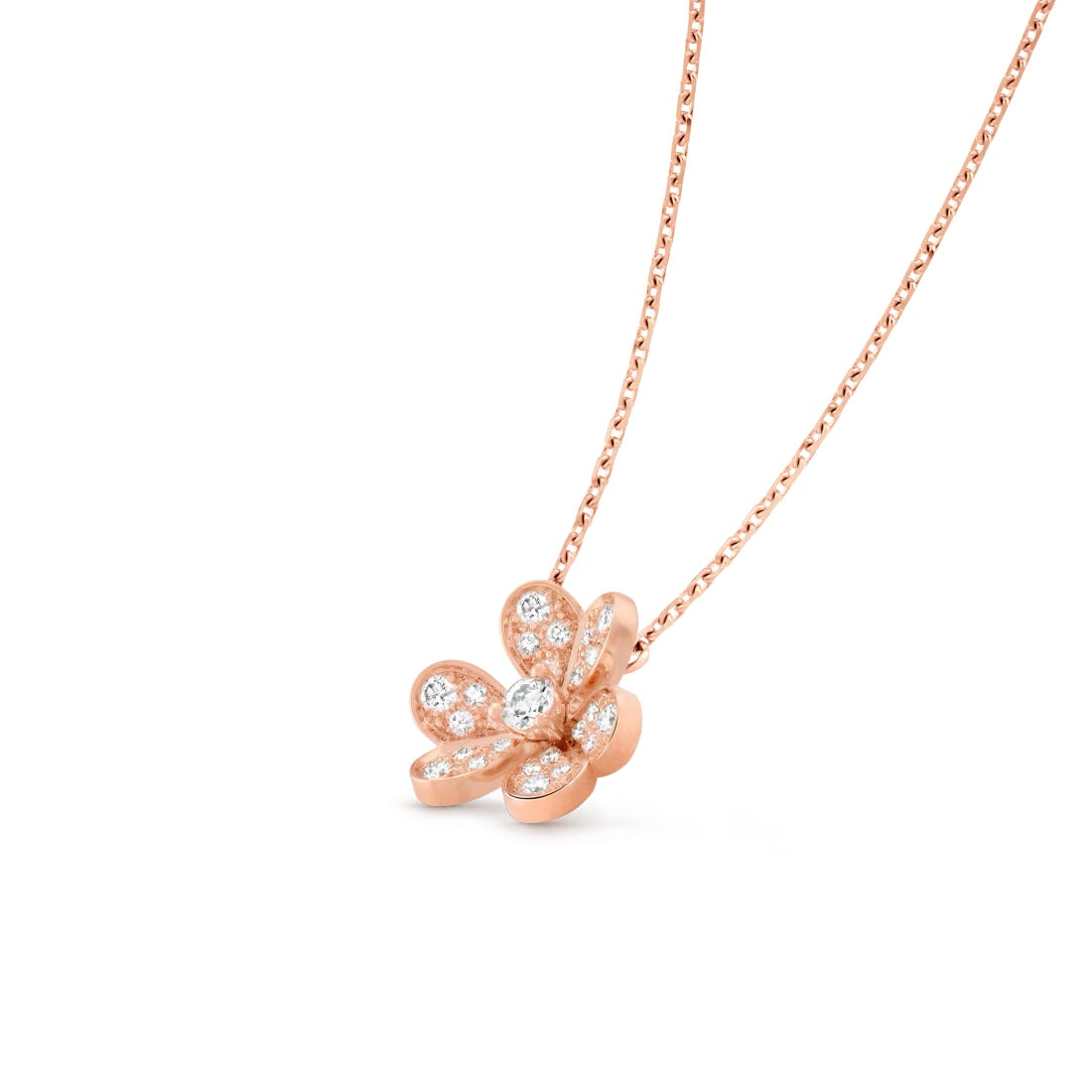   Mặt dây chuyền Van Cleef & Arpels Frivole mini vàng hồng 18K, kim cương