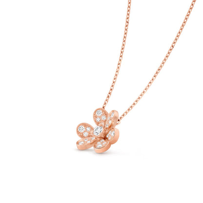   Mặt dây chuyền Van Cleef & Arpels Frivole mini vàng hồng 18K, kim cương