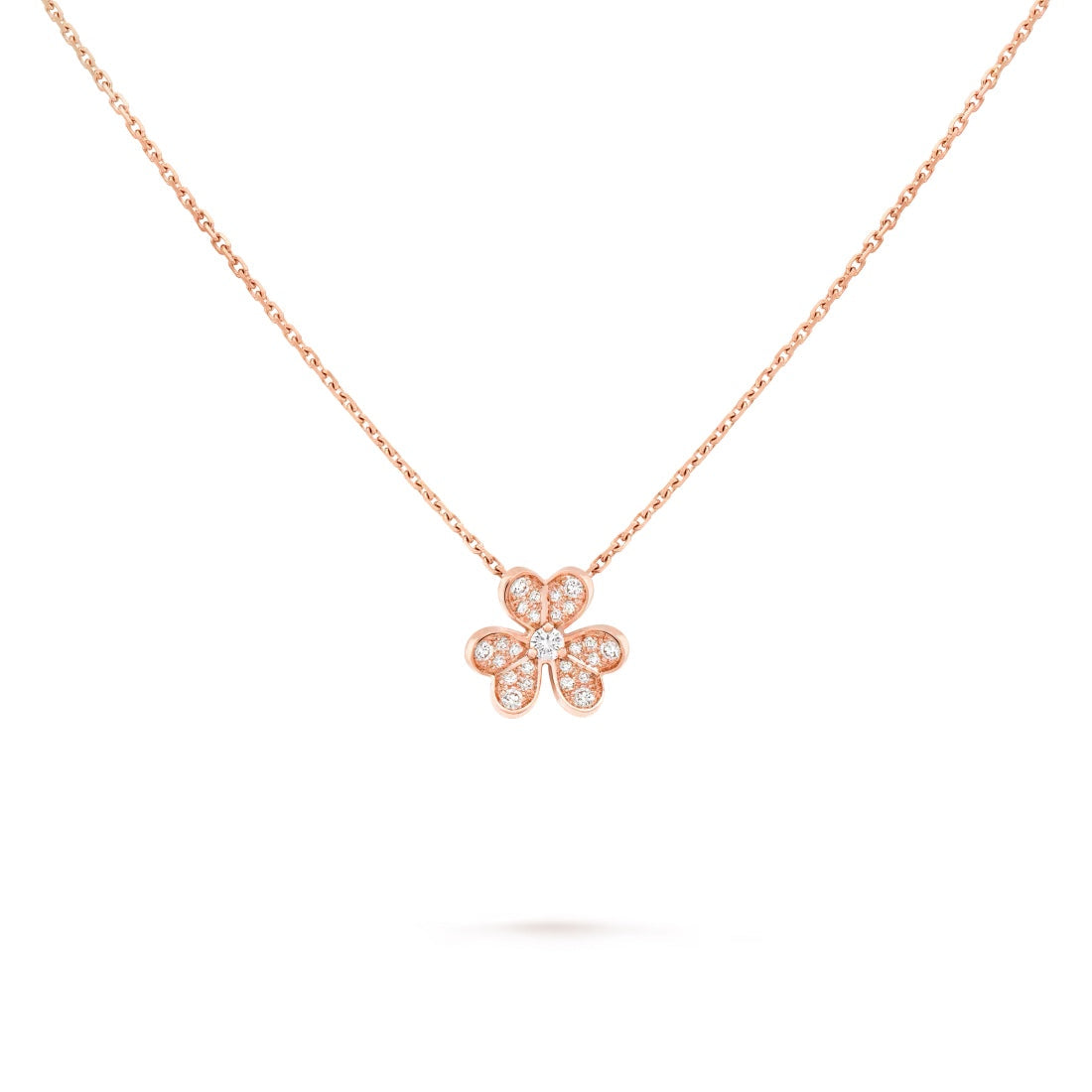   Mặt dây chuyền Van Cleef & Arpels Frivole mini vàng hồng 18K, kim cương